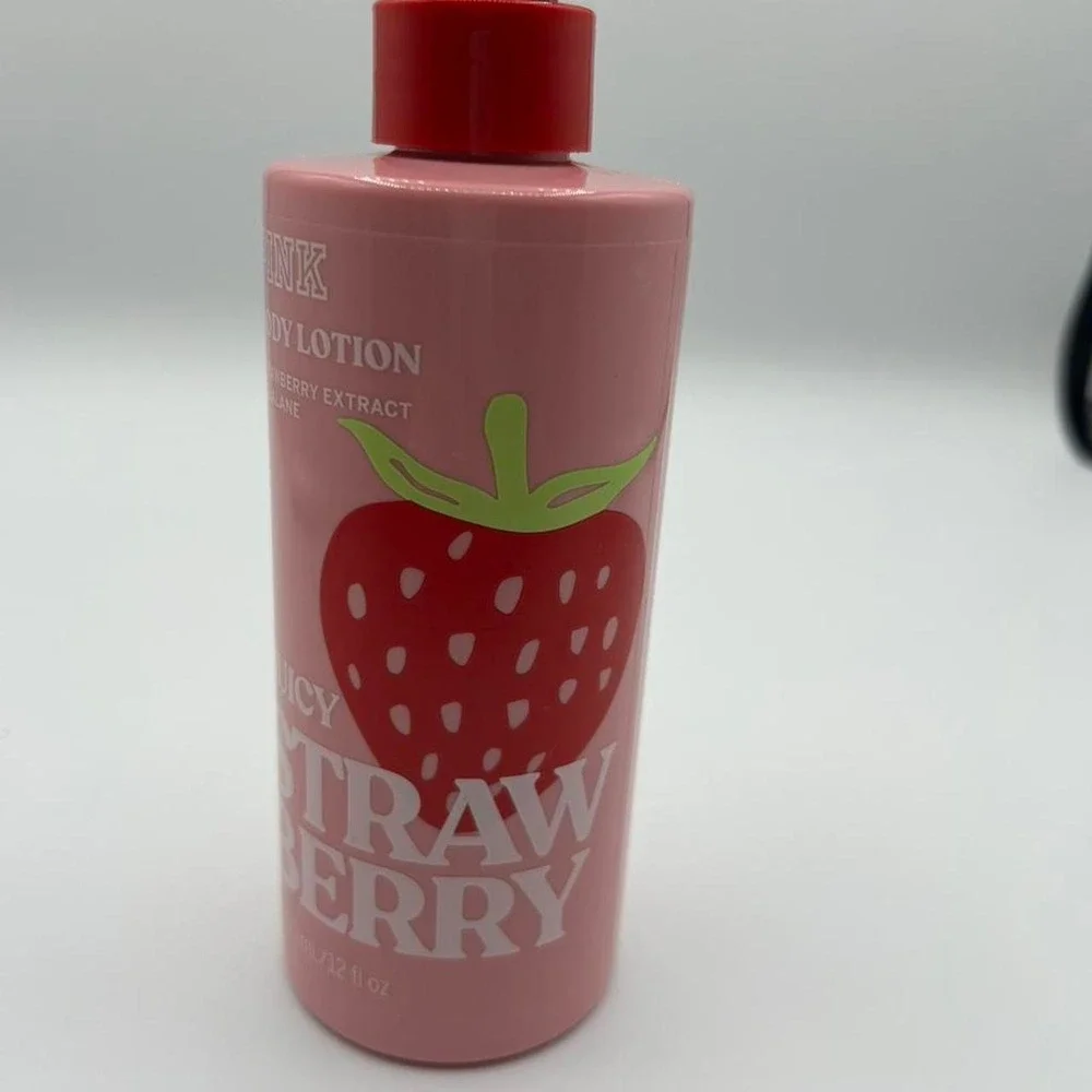 Victoria's Secret Pink Juicy Strawberry Body Lotion 12 Fl Oz .
